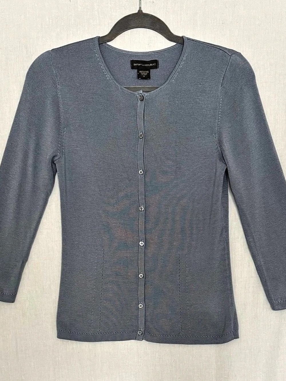 Banana Republic Dusty Blue Button-Front Cardigan 3/4 Sleeve Classic Size Small